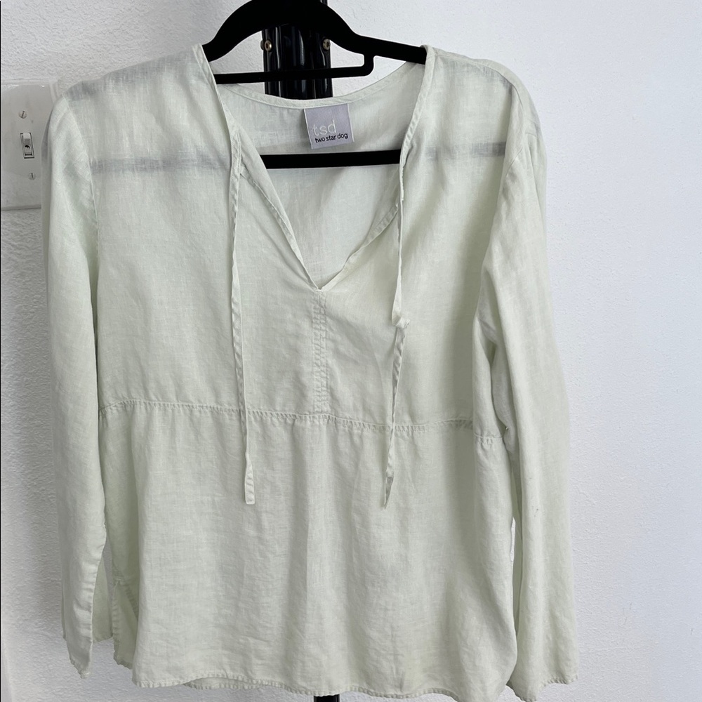 Two Star Dog Hemp Blend Long Sleeve Top Size Large